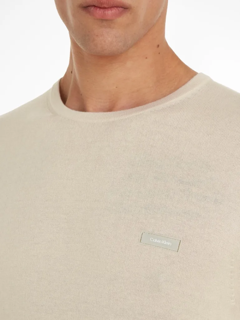 COTTON SILK BLEND CN SWEATER fog