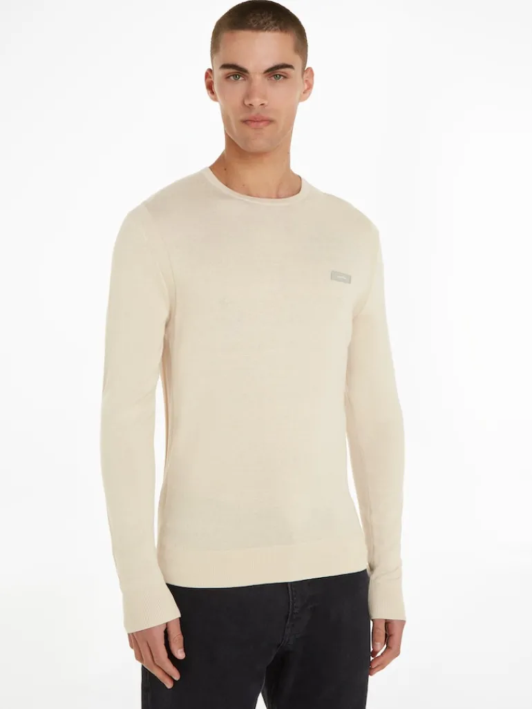 COTTON SILK BLEND CN SWEATER fog
