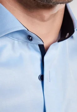 Cover Shirt Twill Langarm hellblau