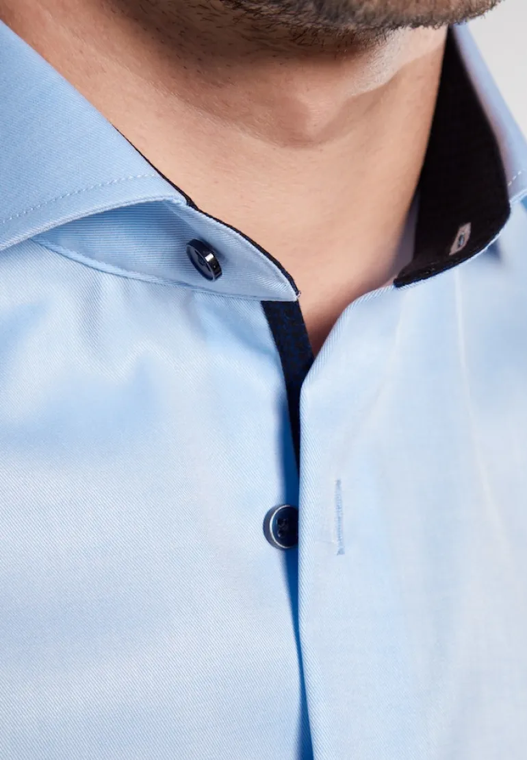 Cover Shirt Twill Langarm hellblau