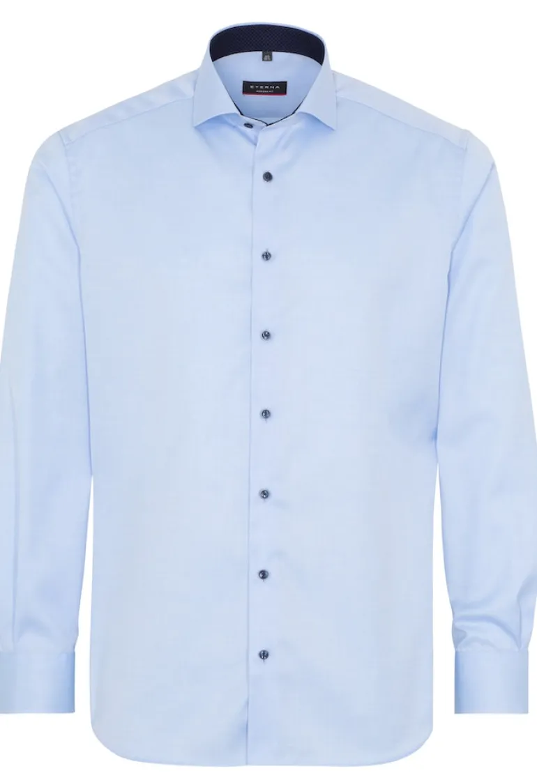 Cover Shirt Twill Langarm hellblau