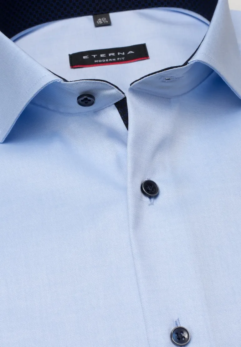 Cover Shirt Twill Langarm hellblau