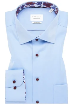 Cover Shirt Twill Langarm mittelblau