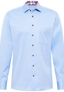 Cover Shirt Twill Langarm mittelblau