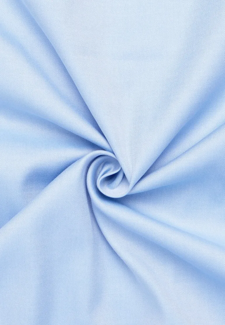 Cover Shirt Twill Langarm mittelblau