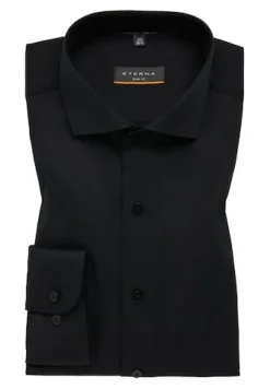 Cover Shirt Twill Langarm schwarz