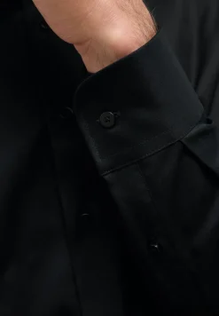 Cover Shirt Twill Langarm schwarz