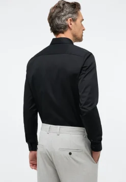 Cover Shirt Twill Langarm schwarz