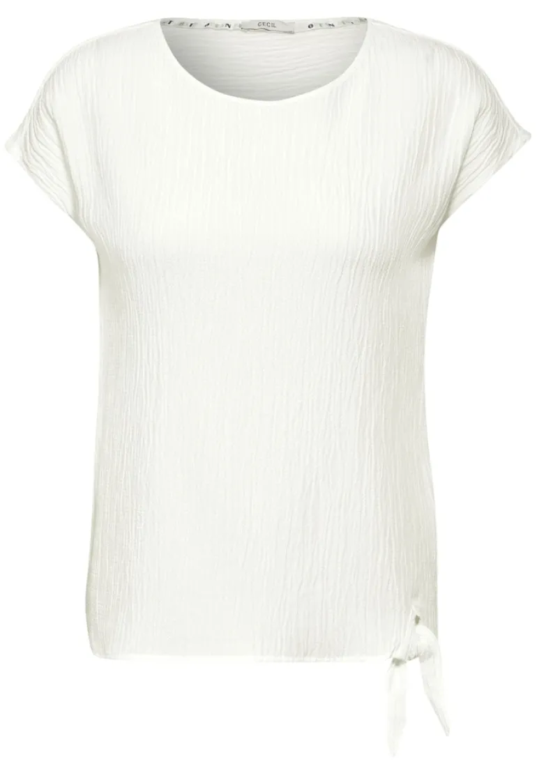 Crepe Knoten Bluse vanilla white
