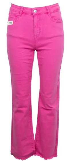 Cropped Mini Flared Jeans pink