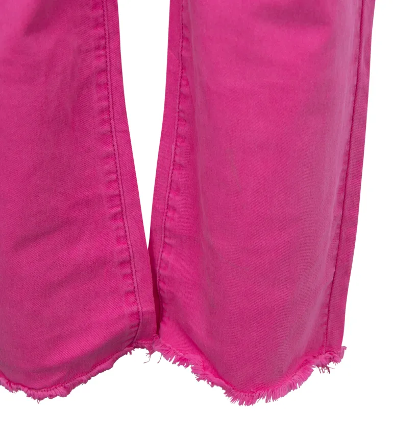 Cropped Mini Flared Jeans pink