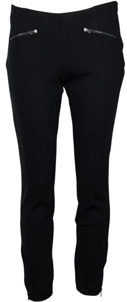 Cropped Stretchhose mit Zierleisten schwarz