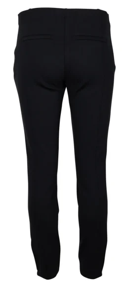 Cropped Stretchhose mit Zierleisten schwarz