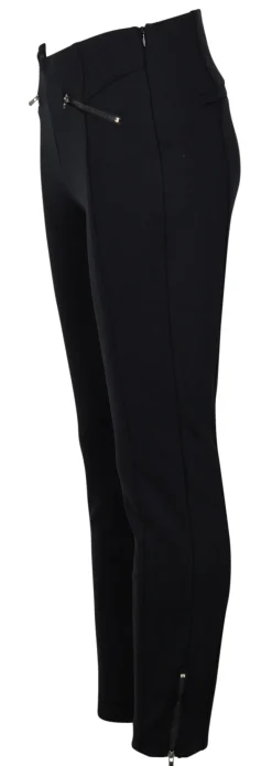 Cropped Stretchhose mit Zierleisten schwarz
