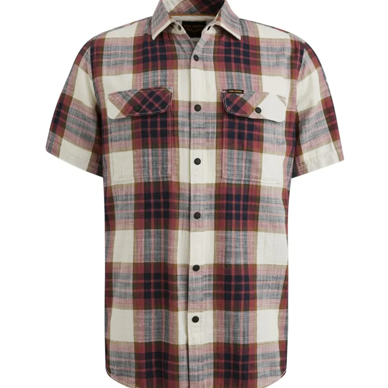 Ctn Slub Herringbone Check Esben dry rose