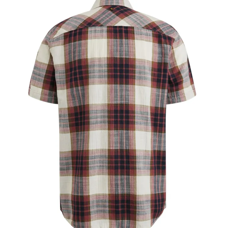 Ctn Slub Herringbone Check Esben dry rose
