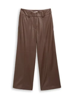 Culotte Hose in Lederoptik dark pecan brown