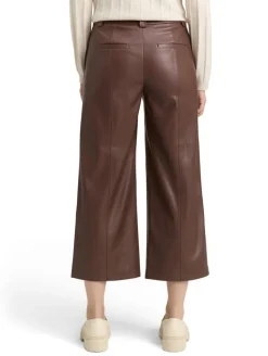 Culotte Hose in Lederoptik dark pecan brown