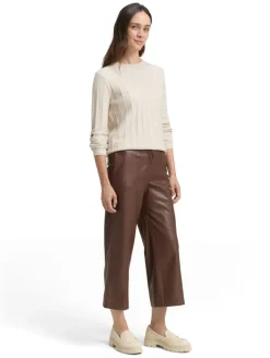 Culotte Hose in Lederoptik dark pecan brown