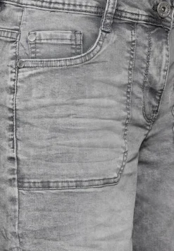 Culotte Jeans mit Bandana mid grey random wash