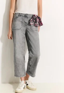 Culotte Jeans mit Bandana mid grey random wash