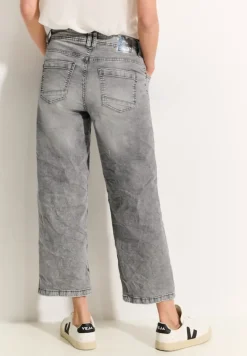 Culotte Jeans mit Bandana mid grey random wash