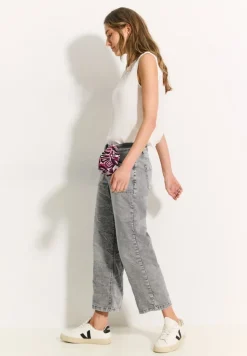 Culotte Jeans mit Bandana mid grey random wash