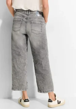 Culotte Jeans mit Bandana mid grey random wash