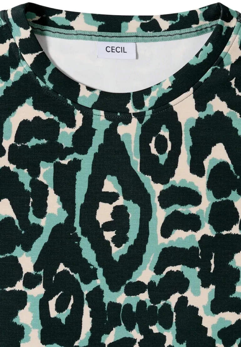 Cupro Touch Print-Shirt ink green