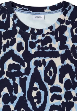 Cupro Touch Print-Shirt urban dark blue