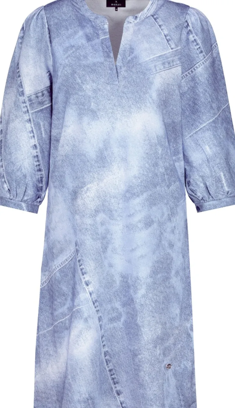 Denim allover Kleid indigo gemustert