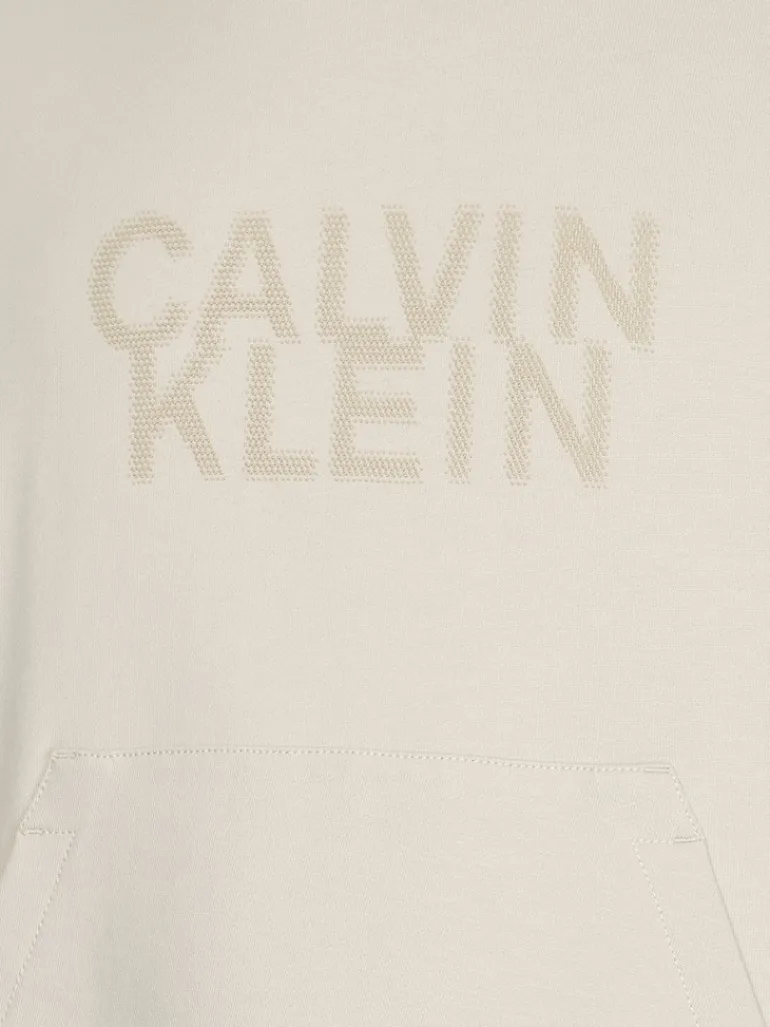 DISTORTED LOGO HOODIE stony beige