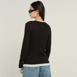 Double layer r t ls wmn dk black
