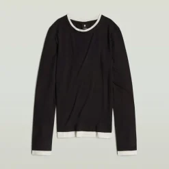 Double layer r t ls wmn dk black