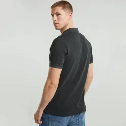 Dunda overdyed slim polo ss dk black gd