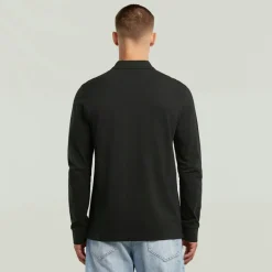 Dunda slim polo ls dk black