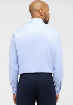 Dynamic Cotton Dobbydesign Langarm hellblau
