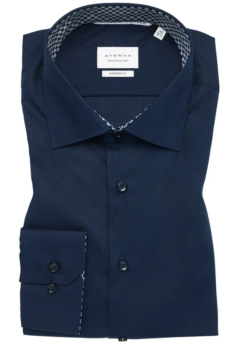 Dynamic Cotton Popeline Langarm navy