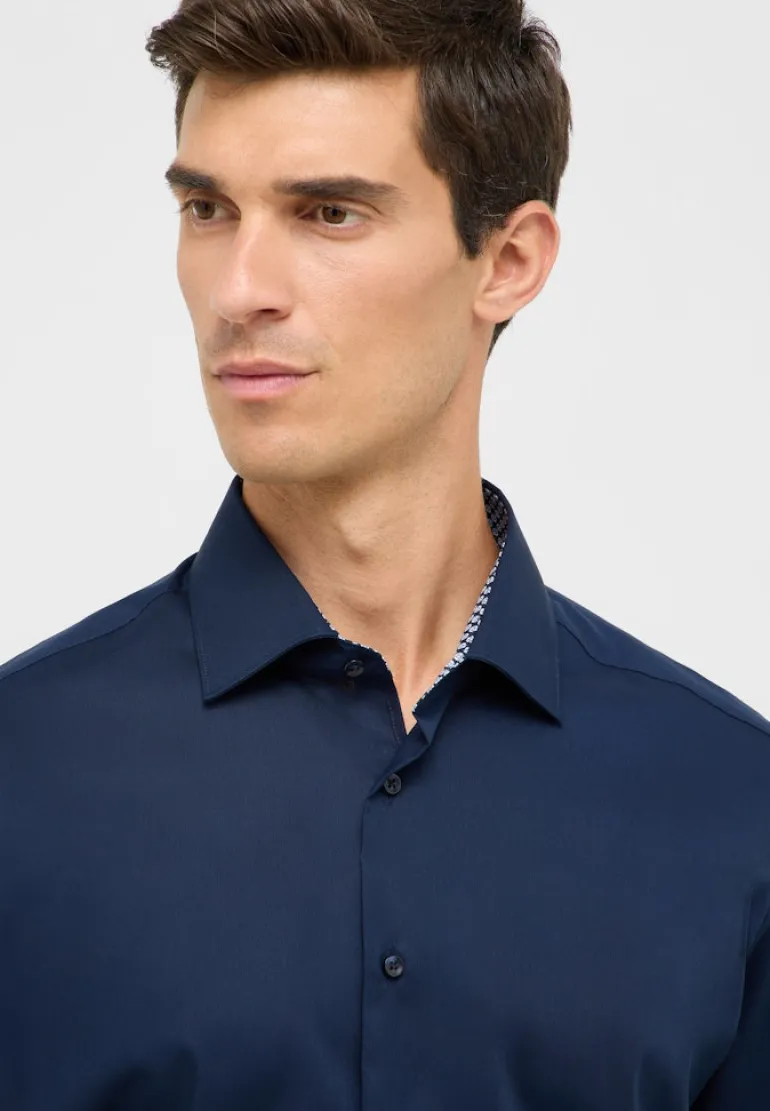 Dynamic Cotton Popeline Langarm navy