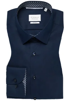 Dynamic Cotton Popeline Langarm navy