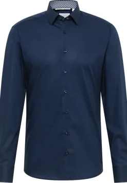Dynamic Cotton Popeline Langarm navy