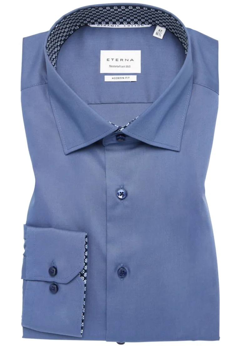 Dynamic Cotton Popeline Langarm denim