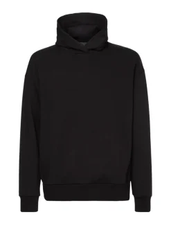 EMBOSSED RIB COMFORT HOODIE ck black