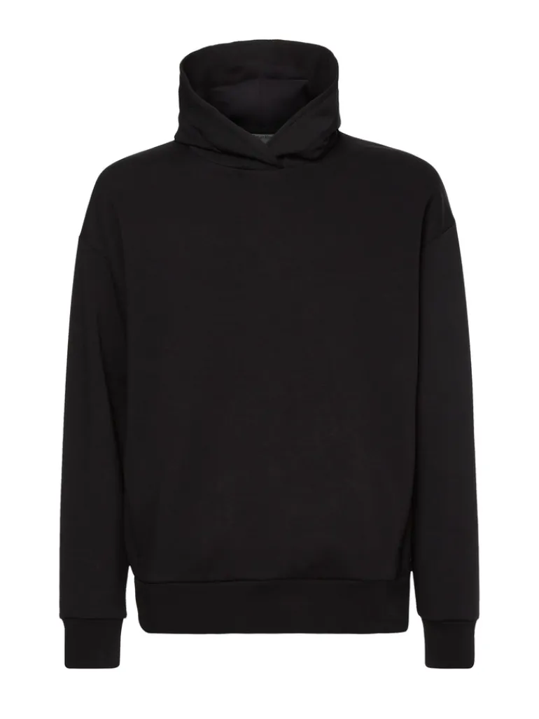 EMBOSSED RIB COMFORT HOODIE ck black