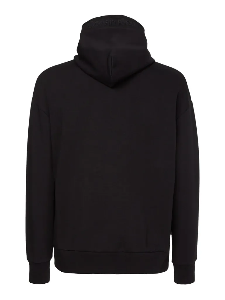 EMBOSSED RIB COMFORT HOODIE ck black