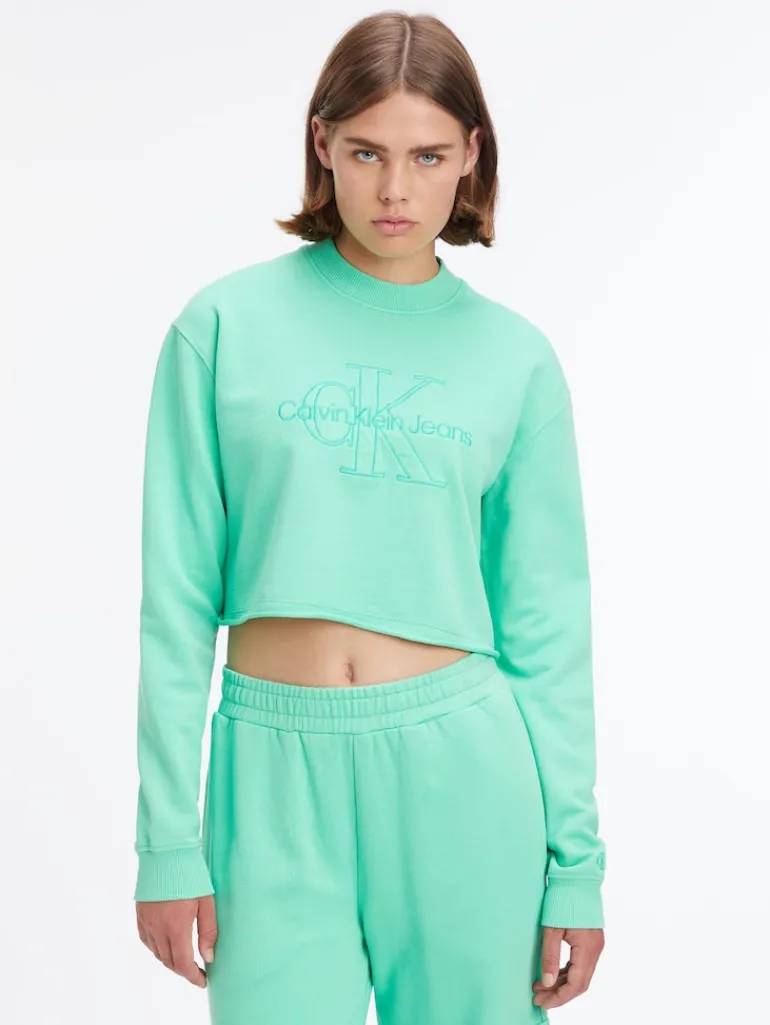 EMBROIDERED MONOLOGO SWEATSHIRT neptunes wave
