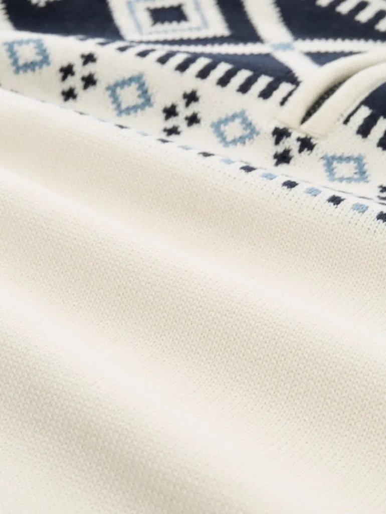 Fair-Isle Troyer Strickpullover offwhite fair isle design