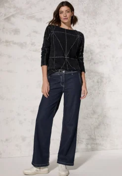Federgarn Langarmshirt black
