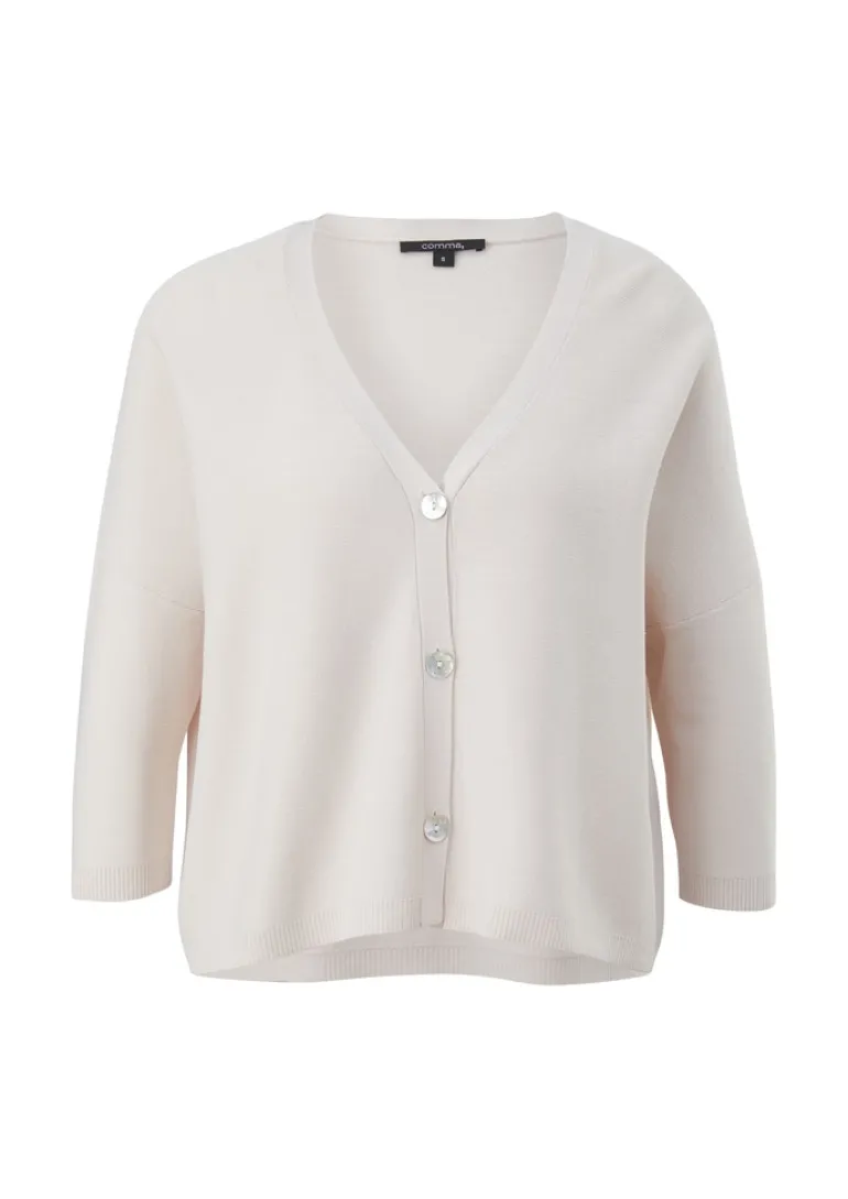 Feinstrick-Cardigan aus Viskosemix beige