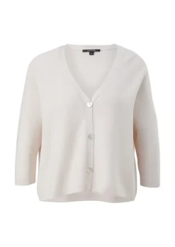 Feinstrick-Cardigan aus Viskosemix beige
